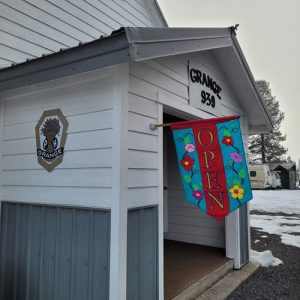 Little Deschutes Grange Hall in La Pine Oregon.