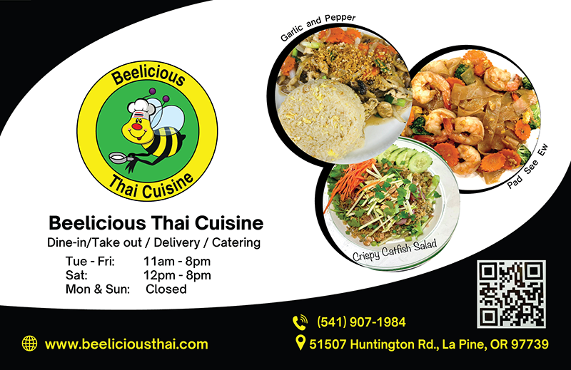 Beelicious Thai Cuisine. Website: www.beeliciousthai.com Phone: 541-907-1984