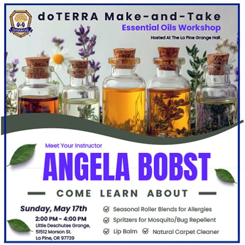 doTerra Essential Oils Workshop, La Pine Grange