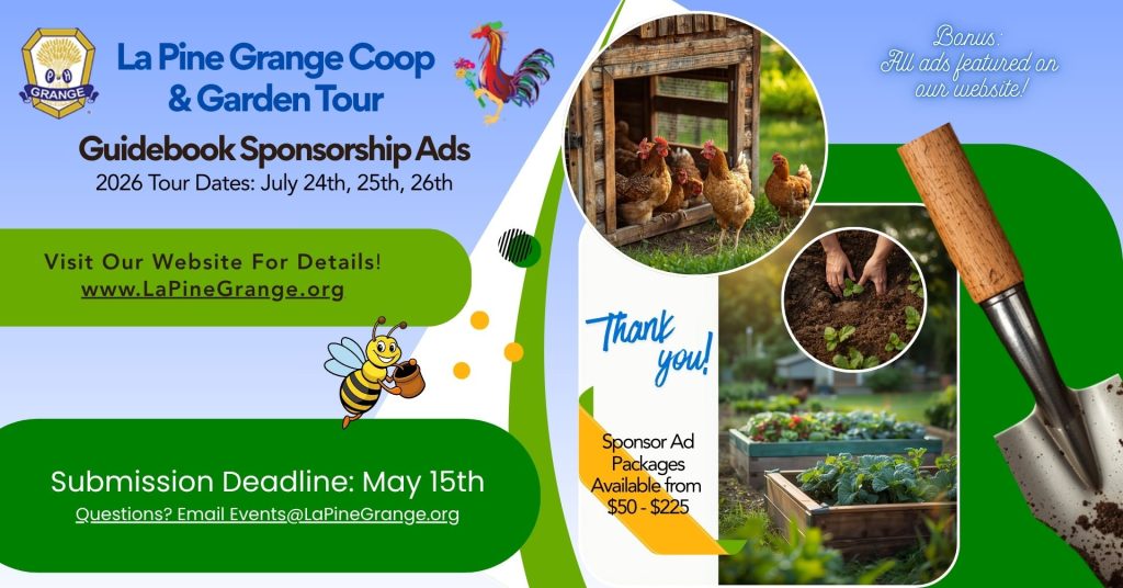 La Pine Grange Guidebook Sponsorship Ad Image