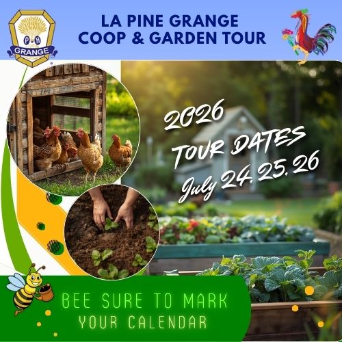 La Pine Grange 2026 Coop & Garden Tour