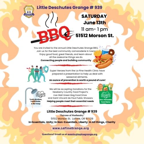 La Pine Grange BBQ 06/13/26